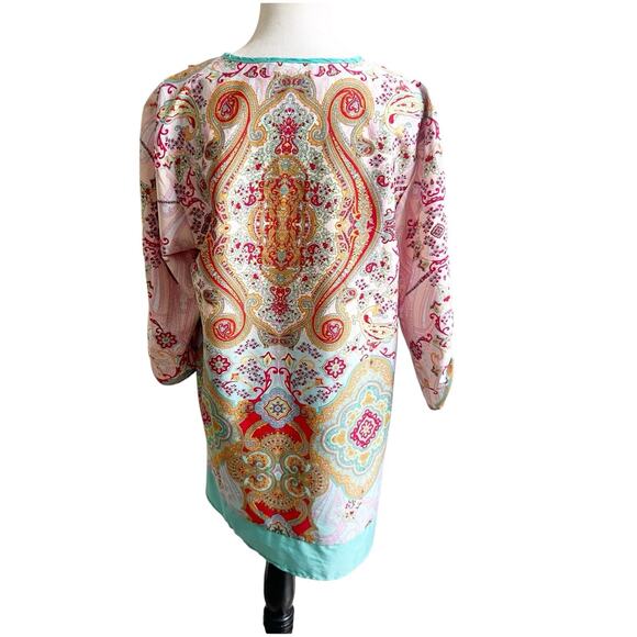 Soft Surroundings Bohemian Tunic Size Large Multi Pattern Colorful With Tassels - Picture 3 of 14